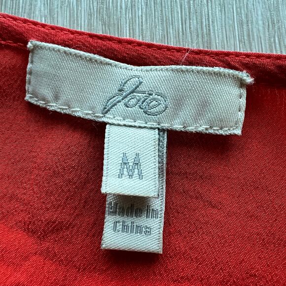 Joie Silk Top Womens Medium Red Flaw - Picture 2 of 11